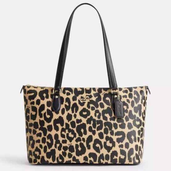 Coach Handbags - Coach Gallery Tote Bag w Leopard Print
